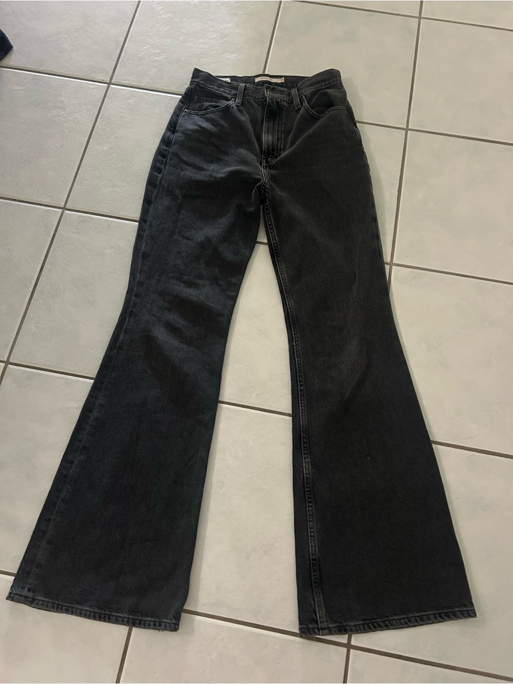 Levi’s 70’s High Flare Jeans in a Black Wash